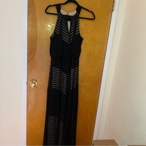 Floor-length black dress